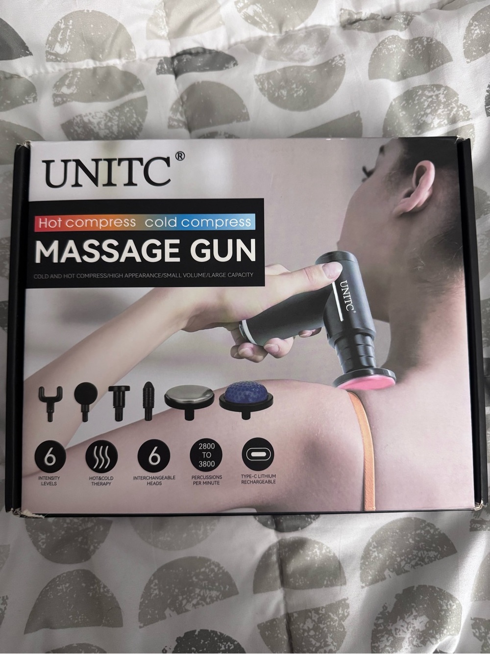 Black Massage Gun with Hot & Cold Compress